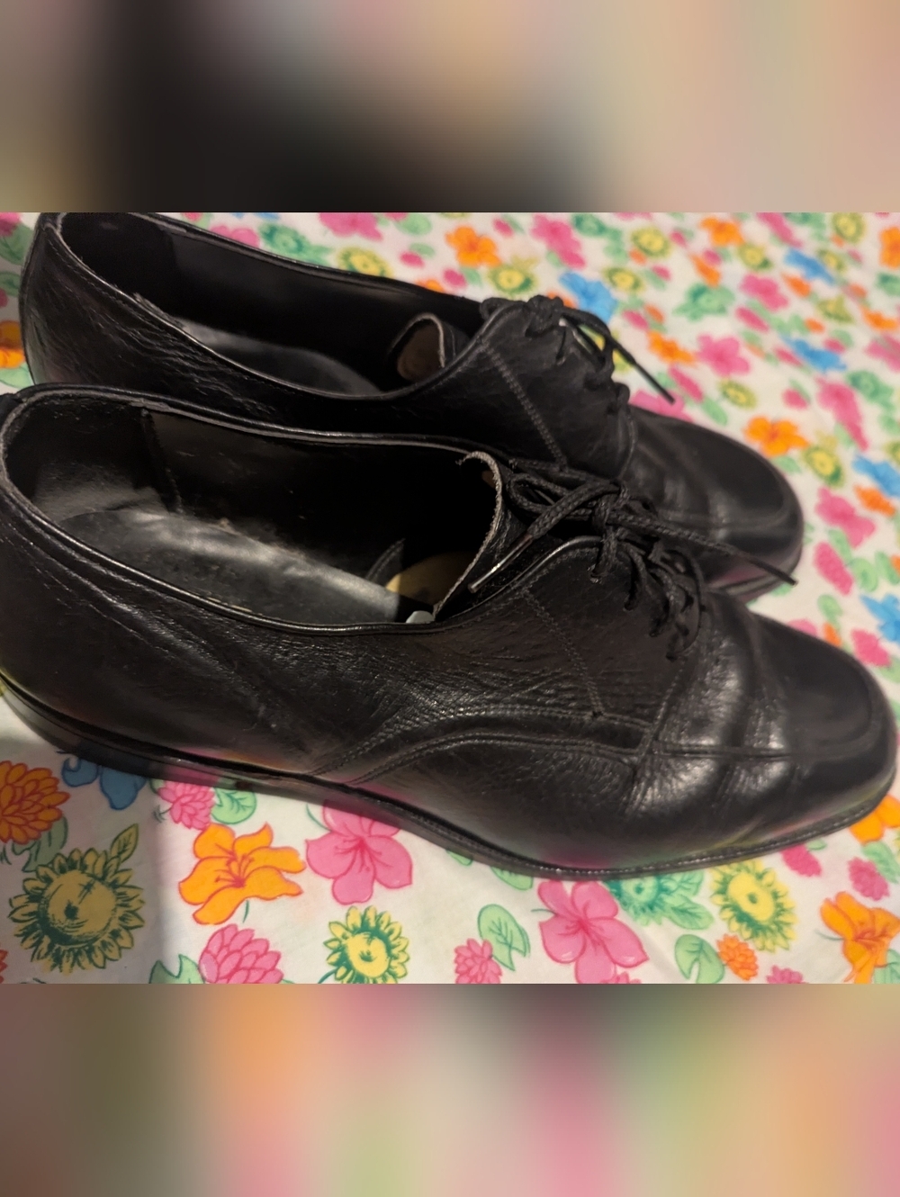 Crown Imperial Bb DEOun CchBlack Leather Men's Lace-Up Dress Shoes - Picture 3 of 6